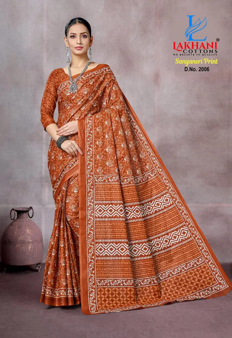 Sanganeri Print Vol 01 By Lakhani Heavy Cotton Printed Saree Bulk Orders In India